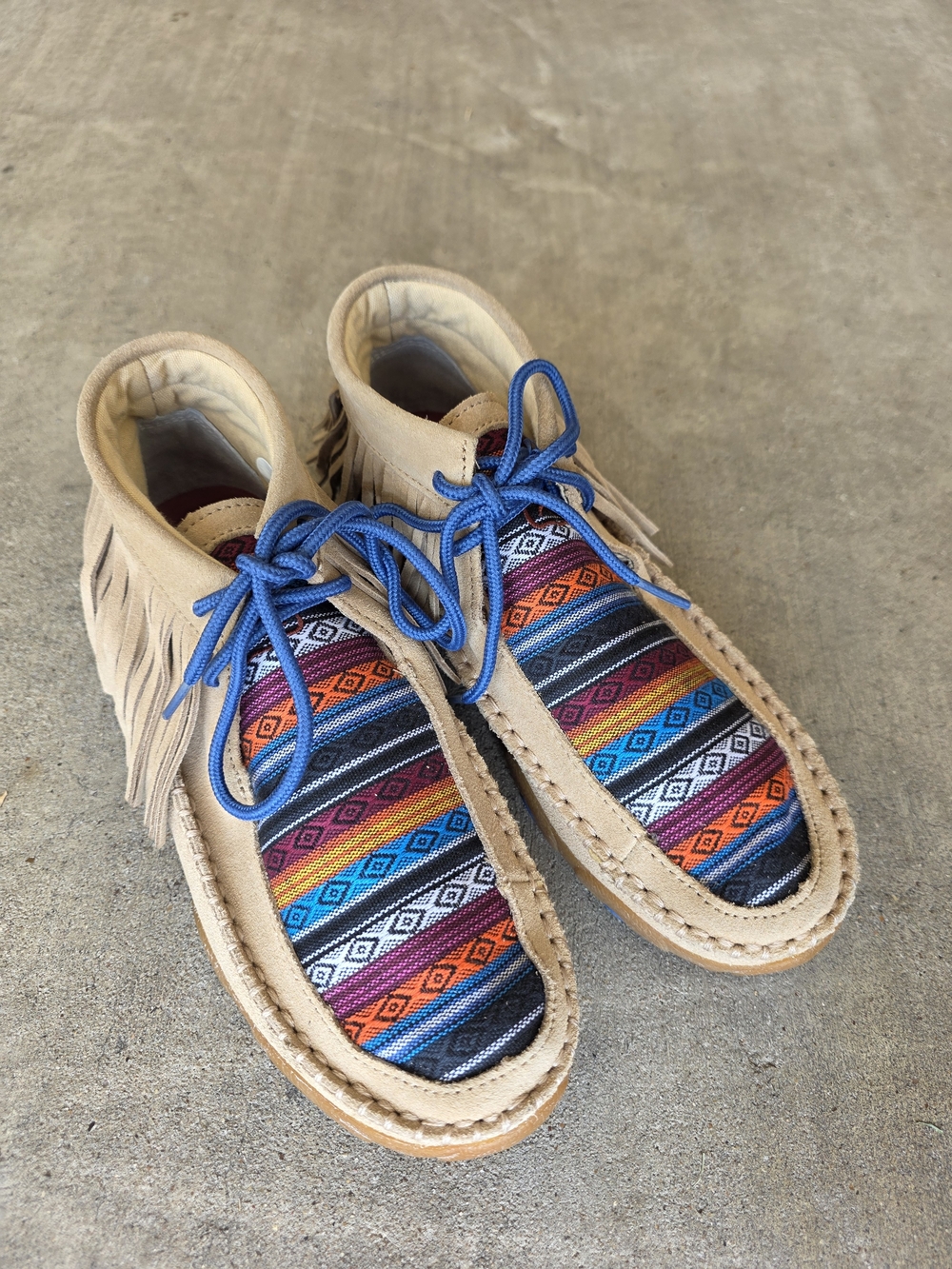 Twisted X Womens' Colorful Moccasins With Fringe Leather Size 6